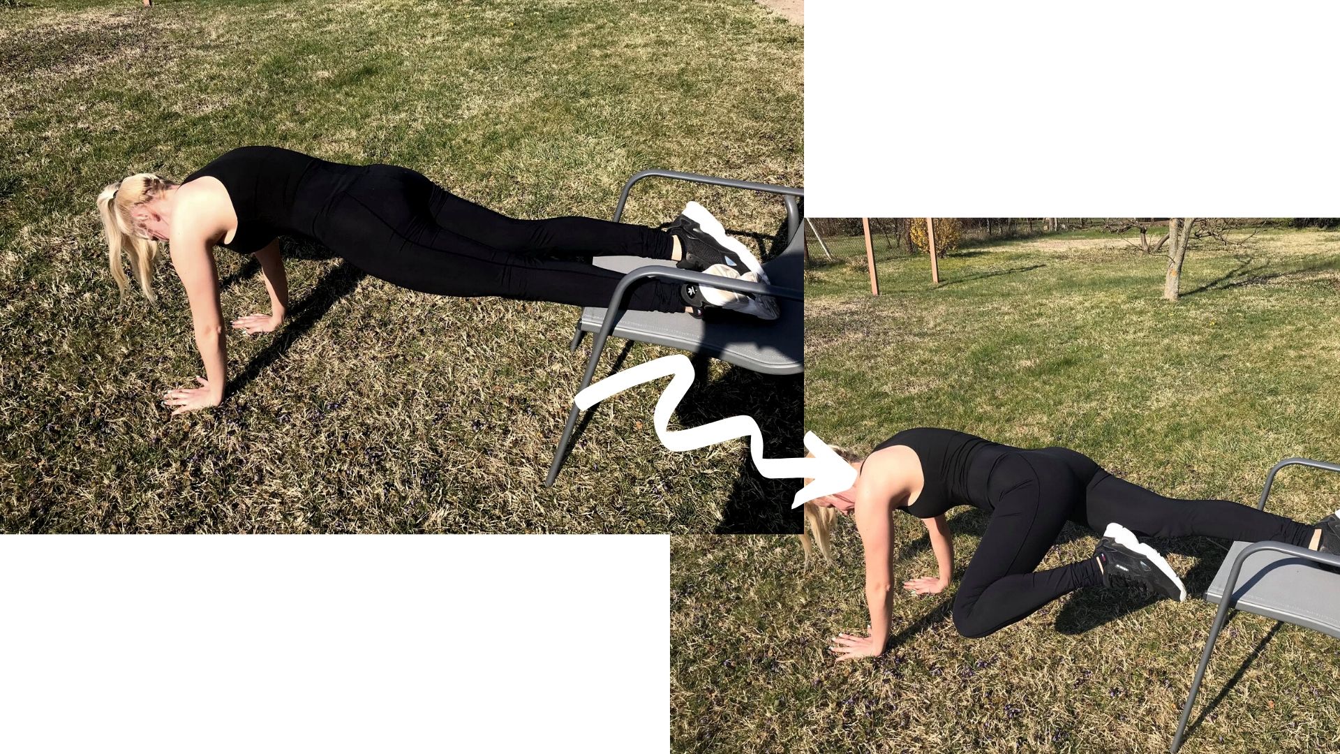 Térdhúzás hasizom gyakorlat székkel